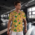 thumbnail image 3 of Wukai Strawberry Print Men's Short-Sleeved Mesh T-Shirt,Quick-Dry Short Sleeve Workout T-Shirt-Large, 3 of 8