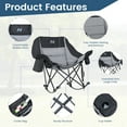 thumbnail image 4 of MOPHOTO Oversized Rocking Camping Chair, Full Padded Patio Chair Support 400 lbs, Portable Foldable Outdoor Rocker Chair with Cup Holder, Side Pocket and Carry Bag for Camping, Backyard, Black, 4 of 9