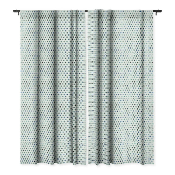 Society6 Ninola Design Color Palette Blue Single Panel Room Darkening Window Curtain 50" x 84"