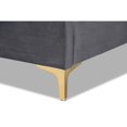 thumbnail image 5 of Baxton Studio Serrano Contemporary Glam and Luxe Grey Velvet Fabric Upholstered and Gold Metal Full Size Platform Bed, 5 of 7