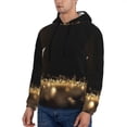 thumbnail image 3 of Uemuo Gold Glittering Stars Pattern Men's Hoodie - Casual Pullover Hoodie with Kangaroo Pocket, Stylish Hooded Sweatshirt for Everyday Wear-Small, 3 of 7