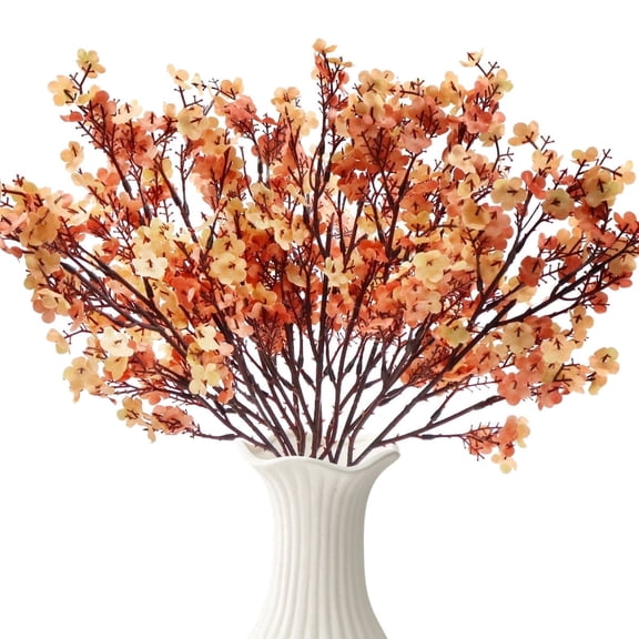 6 Pcs Mixed Fall Flowers Bouquets Artificial Baby's Breath Flowers Fall Florals Stems for DIY Home Garden Farmhouse Living Room Decor