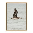 thumbnail image 2 of Kate and Laurel Sylvie Pelican No 1 Framed Canvas Wall Art by Crystal Lynn Collins, 18x24 Natural, Soft Coastal Beach Bird Ocean Art for Wall, 2 of 6