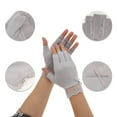 thumbnail image 3 of Unique Bargains 1 Pair Anti-slip Half Finger Lace Manicure Gloves Gray, 3 of 6