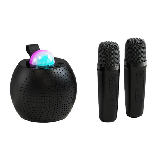 Wireless Microphone Bluetooth Speaker Outdoor Portable Color Ambient Light Home Karaoke Music Center Sound System