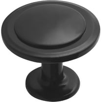 25pcs Matte Black Cabinet Knobs – 1-1/4” Modern Drawer Pulls, Durable Zinc Alloy Handles with Short & Adjustable Screws for Kitchen, Dresser, Cabinets