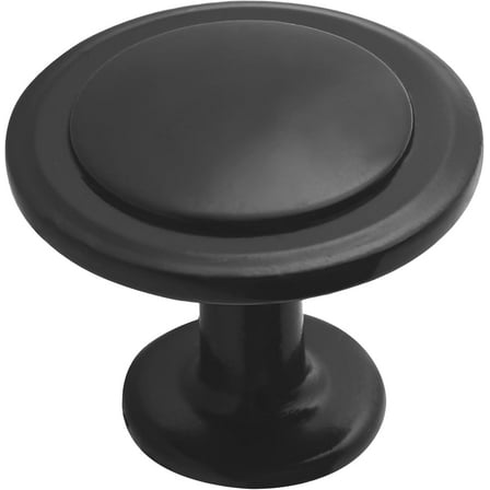 6pcs Matte Black Cabinet Knobs – 1-1/4” Modern Drawer Pulls, Durable Zinc Alloy Handles with Short & Adjustable Screws for Kitchen, Dresser, Cabinets