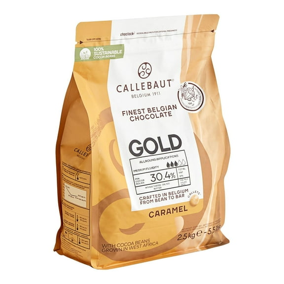 Callebaut Gold Caramelized White Chocolate Callets 5.5 lb.