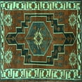 thumbnail image 1 of Ahgly Company Machine Washable Indoor Square Persian Turquoise Blue Traditional Area Rugs, 6' Square, 1 of 4