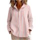 thumbnail image 1 of Camisa de Manga Larga Casual de Flanela con Rayas, Blusa de Bolsillo Delantera de Cuello Girado para el Uso Diario, Camisas de Malla de Manga Larga de Mujeres Embarazadas, 1 of 9