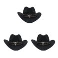 thumbnail image 3 of Decodeary Western Outback Cowboy Hat Channel Inner Cowboy Classic Hat Large Brim Provides black 3Set, 3 of 6