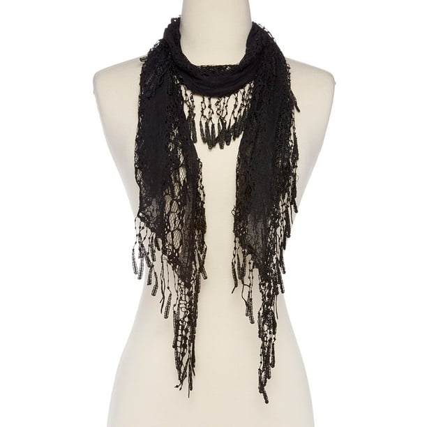 Oussum - Black Lightweight Scarfs for Women Triangle Scarves with