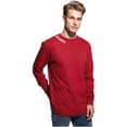thumbnail image 4 of Daxton Premium Atlanta Men Long Sleeves T Shirt Ultra Soft Medium Weight Cotton, 2Pk White Red Red White XS, 4 of 6