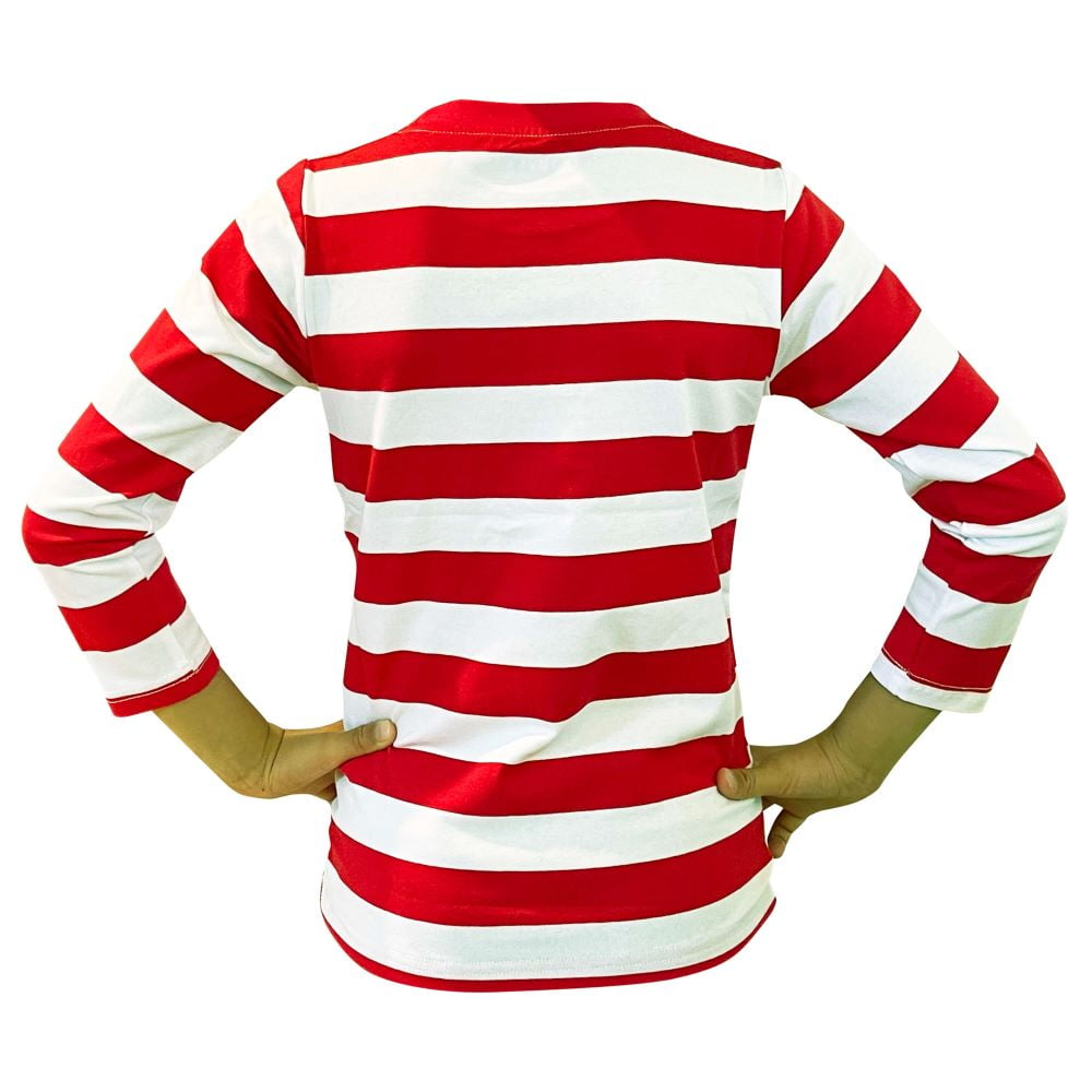 Red White Stripe Kids Long Sleeve Crew Neck Shirt 12M 1 piece Walmart