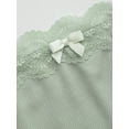 thumbnail image 3 of Women's Lace Trim Ruched Tube Top Strapless Ribbed Bow Front Solid Crop Summer Going Out Top, 3 of 6