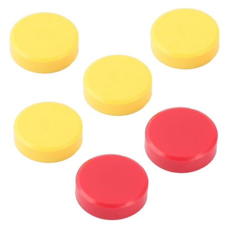 Yellow Refrigerator - Unique Bargains 6 Pcs Plastic Blackboard Refrigerator Plastic Shell1.6 Round Magnet Red Yellow