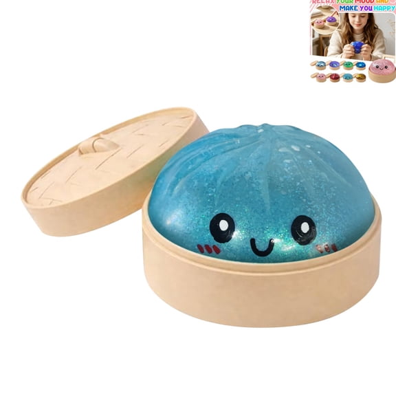 2026 Simulated Giant Sugar Dumpling Squishies,Realistic Cute Bun Slow Rising Stress Ball With Steamed Box, Gifts for Adults
