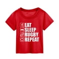 thumbnail image 1 of TIEVOSA American Football Rugby Fans Sports Gift Summer Character Football Letter Printing Short Sleeve out Wear T Shirt for 2-3 Years, 1 of 3