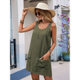 thumbnail image 4 of Summer Dress for Women Sleeveless Tank Dress with Pockets Casual Short A Line Dress Crewneck Sundress Green S, 4 of 7