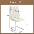 thumbnail image 5 of Noble House 39.4" Modern High Dining Chairs, PU Leather Upholstered High Back, C-Shaped Metal Legs, White, Set of 4, 5 of 8