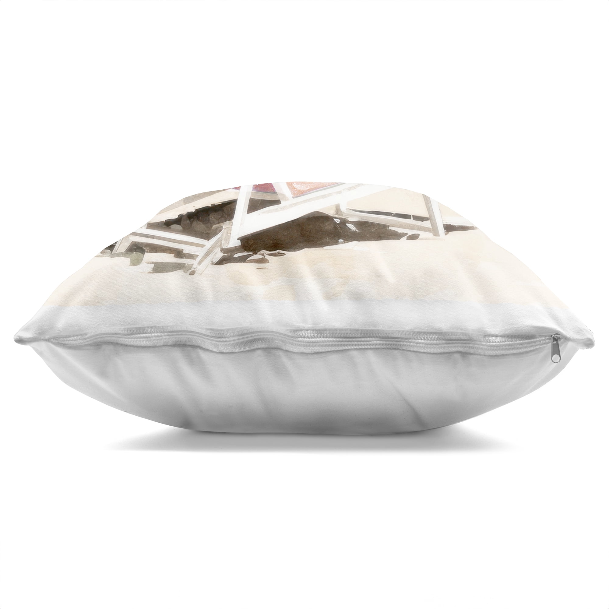 Stupell Industries Blush Pink Beach Chairs Decorative Printed Throw Pillow, design by Paul Mathenia, 18 x 7 x 18
