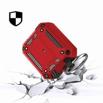 Case for Apple AirPods Pro Sturdy Shockproof Protective Hybrid Durable Armor with Wireless Charging, Carabiner Keychain Cover for Airpods PRO - Red