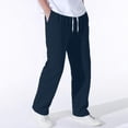 thumbnail image 2 of JTieacloth Mens Cargo Sweatpant Men's Casual Pants Comfortable Streetwear Solid Color Loose Fit Drawstring Waist Trousers For Everyday Wear Blue, 2 of 6