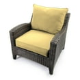 thumbnail image 2 of Jordan Manufacturing Sunbrella 46.5" x 24" Canvas Wheat Yellow Solid Square Outdoor Deep Seating Patio Seat Cushion and Back Cushion 2-Piece Set, 2 of 5