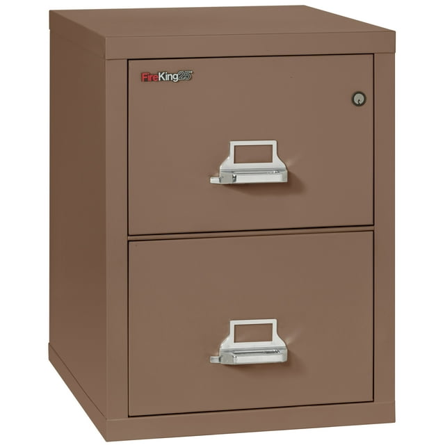 Fireking 2 Drawer Letter 25" D Classic Vertical fireproof File Cabinet-Tan
