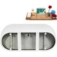 thumbnail image 4 of 63" Streamline B-456-195-CH Soaking Matte White Freestanding Tub and Tray With Internal Drain in Polished Chrome, 4 of 8