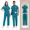 Brown, variant on Unisex Solid Medical Scrub Set Stand Collar Dental Clinic Uniform for Nurses Surgeons Hospital Workwear with Pockets