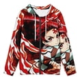 thumbnail image 3 of Demon Slayer Jacket Casual Oversized Hoodie Stylish Zipper Hooded Sweatshirt Warm Loose Outerwear 4XL, 3 of 8
