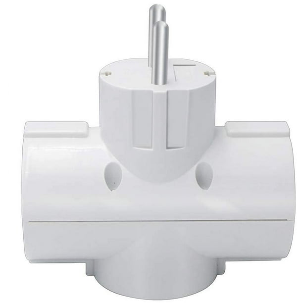Adaptador de enchufe de tres lados, enchufe adaptador de cubo portátil enchufe múltiple 3 en 1 para el hogar o viajes de negocios, paquete de 2