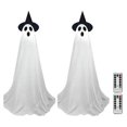 thumbnail image 1 of 2 Packs Halloween Ghost Decorations Outdoor Light-Up Standing Ghost with Witch Hat Spooky Ghost Figure with Remote, 1 of 5
