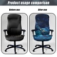 thumbnail image 4 of POLERO Elastic Cloth One Piece Desk Computer Chair Slipcover for Workspace Home, Soft Stretch Washable High Back Chair Slipcover, Turtle and Floral Pattern, 4 of 7