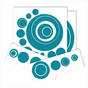 Wall Decor Plus More WDPM257 Wall Vinyl Sticker Decal Circles, Rings, Dots 25+pc 11in Large Home Decor, Teal