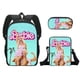 thumbnail image 2 of Mochila para estudiantes de 3 piezas con diseño de la película Barbie de MINISO, bidimensional, color rosa, kawaii, para niños, 2 of 3
