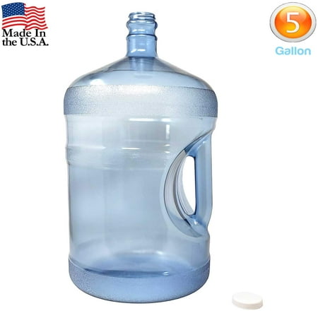 BPA-Free Reusable Plastic Water Bottle 5 Gallon Jug Container, Grip Carry (Best Way To Carry Water Bottle)