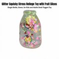 thumbnail image 3 of Glitter Squishy Relaxation Toy with Fruit Slices, Single Bottle, Green, Focus Squeeze Toy for Kids and Adults, 3 of 3