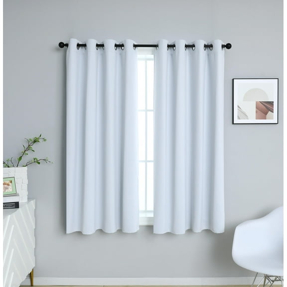 INLINAS Blackout Curtains for Bedroom, Thermal Insulated, Noise Reduction, Energy Saving Set of 2 Panels, off white, 42W x 63L Inch