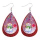 thumbnail image 2 of Pendientes para mujer, regalos para mujer, pendientes navideños, muñeco de nieve navideño, pendientes de cuero con doble lentejuela para niñas, anillos de moda, 2 of 2