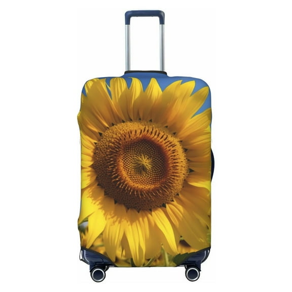 Kdxio Sky Golden Sunflower Field A Pattern Luggage Cover for Travel,Elastic and Durable,Fits 18-32 Inch,Anti-Scratch Suitcase Protector-No luggage included