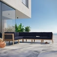 thumbnail image 2 of Lounge Sectional Sofa Set, Blue Navy Natural, Teak Wood, Outdoor Patio Balcony Cafe Bistro Garden Hospitality Restaurant, Modern Contemporary HB34470, 2 of 11