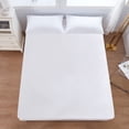 thumbnail image 3 of Sábana ajustable elástica de lujo para cama doble, poliéster transpirable de alta calidad, protección impermeable, falda elástica para un ajuste perfecto, lavable a máquina, 160 x 200 cm, 3 of 7