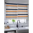 thumbnail image 5 of Sheer Curtains 45 Inch Length, Orange Grey Striped Semi Sheer Curtains Light Filtering Window Treatment, Farmhouse Stripes Modern Abstract Art Privacy Voile Drapes for Living Room Bedroom 52x45 Inch, 5 of 7