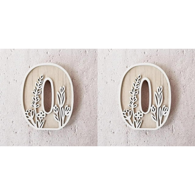 Desktop Ornament 5 Inch 26 Letter Wall Decoration Craft Wooden Letters Sign for 's Room Wedding Home Interior*2 Pack