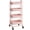 Pink-40"H, variant on 4 Tier Metal Rolling Utility Cart White 40"H for Office Home Kitchen Garden