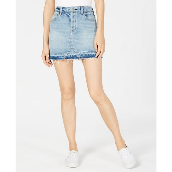 Kendall   Kylie Womens Button Fly Released Hem Denim Skirt Size 27