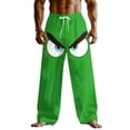 thumbnail image 3 of Dolkfu Pants Men's Loose Fit Drawstring Sweatpants Elastic Waist Graphic Lounge Mens Trousers L, 3 of 3