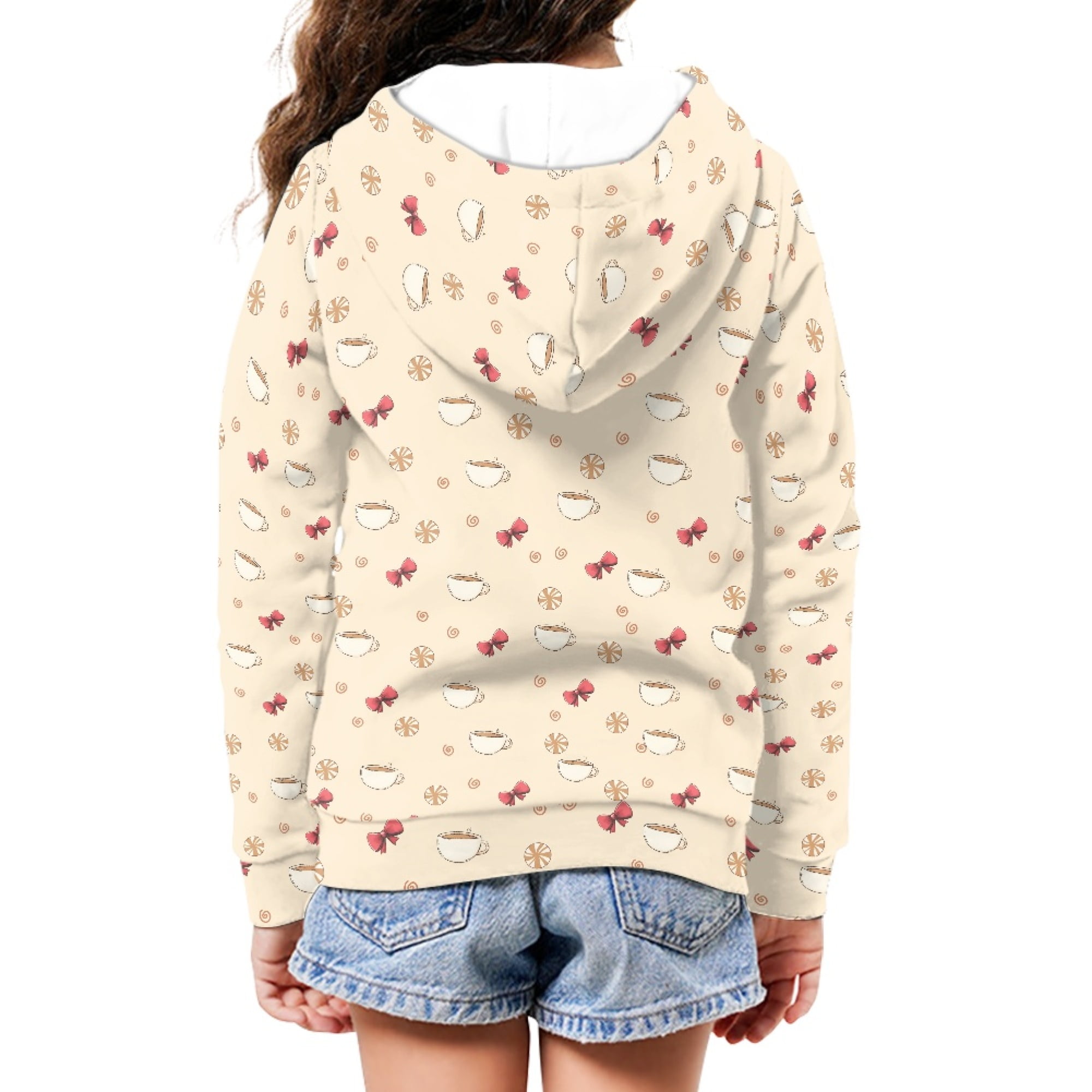 DISNIMO Coffee Hoodie Kids Bow Hoodies with Zipper for Girls Sweatshirt with Hood Boys Hoodie Sweatshirts Size 11-13 Teen Girl Hoodies Trendy Clothes Kids Hoodie Jacket Girls Winter Wear Outifits